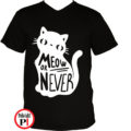 macska póló meow or never fekete