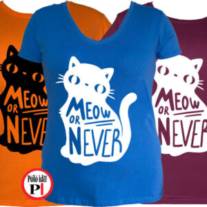 macska póló meow or never női
