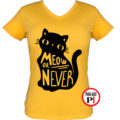 macska póló meow or never női citrom