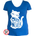 macska póló meow or never női kék