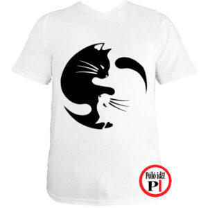 macska póló yinyang fehér