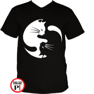 macska póló yinyang fekete