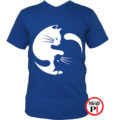 macska póló yinyang kék