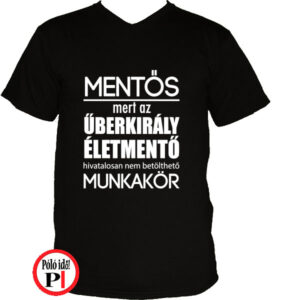 mentő póló űberkirály fekete