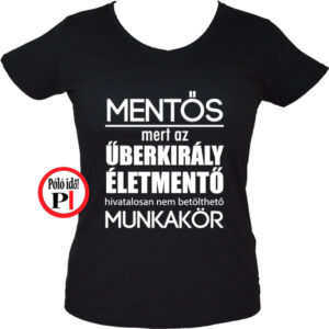 mentő póló űberkirály női fekete