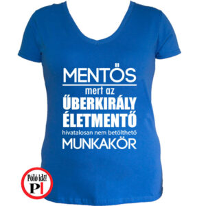 mentő póló űberkirály női kék