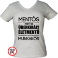 mentő póló űberkirály női szürke