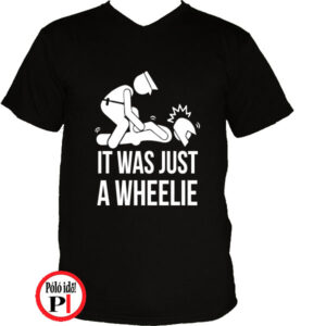 motor póló wheelie fekete