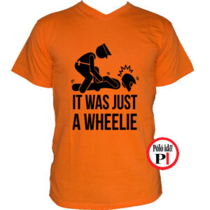 motor póló wheelie narancs