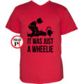 motor póló wheelie piros