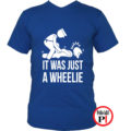 motor póló wheelie kék