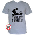 motor póló wheelie szürke