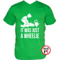 motor póló wheelie zöld