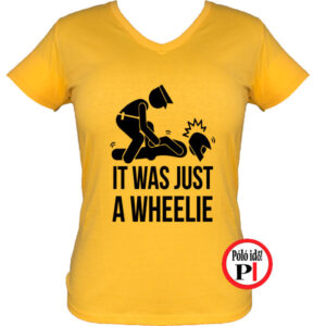 motor póló wheelie női citrom