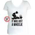 motor póló wheelie női fehér