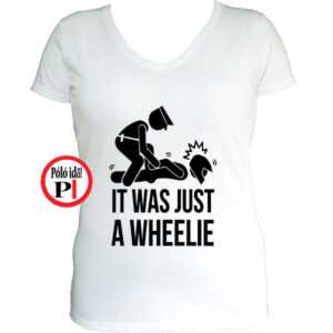 motor póló wheelie női fehér