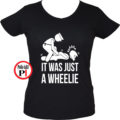 motor póló wheelie női fekete