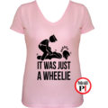 motor póló wheelie női pink