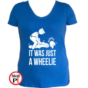 motor póló wheelie női kék