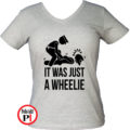 motor póló wheelie női szürke