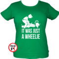 motor póló wheelie női zöld