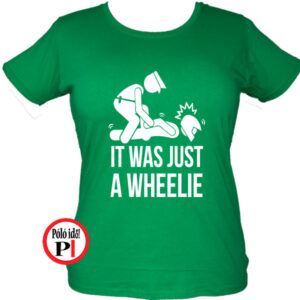 motor póló wheelie női zöld