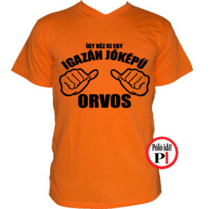 orvos póló jóképű narancs