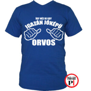 orvos póló jóképű kék