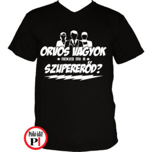 orvos póló szupererő fekete