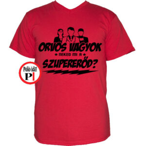 orvos póló szupererő piros