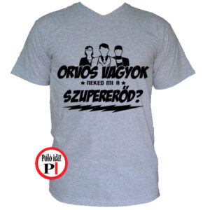 orvos póló szupererő szürke
