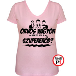 orvos póló szupererő női pink