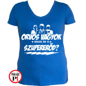 orvos póló szupererő női kék