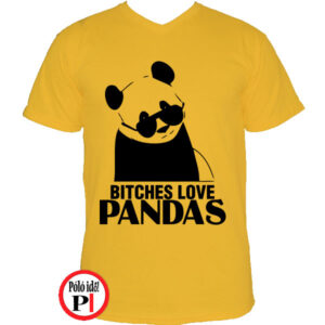 panda póló bitches citrom