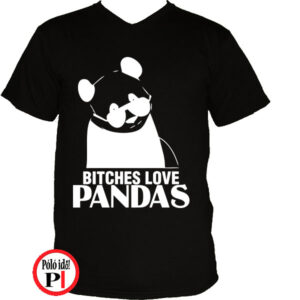 panda póló bitches fekete