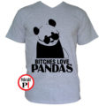 panda póló bitches szürke