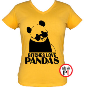 panda póló bitches női citrom