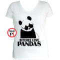 panda póló bitches női fehér