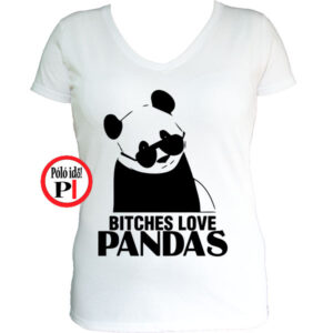 panda póló bitches női fehér