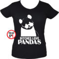 panda póló bitches női fekete
