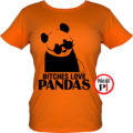 panda póló bitches női narancs