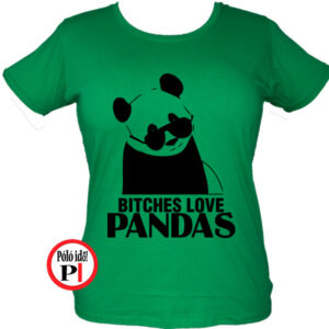 panda póló bitches női zöld