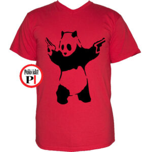 panda póló pisztoly piros