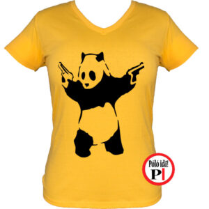 panda póló pisztoly női citrom