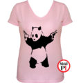 panda póló pisztoly női pink