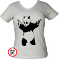 panda póló pisztoly női szürke