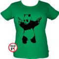 panda póló pisztoly női zöld