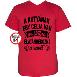állat póló kutya célja piros