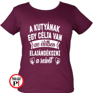 állat póló kutya célja női burgundi