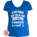 állat póló kutya célja női kék